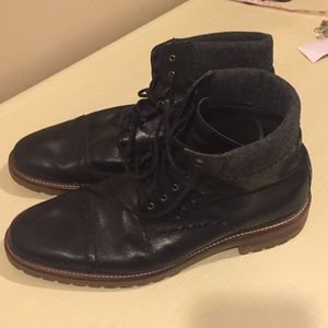 Black leather lace ups